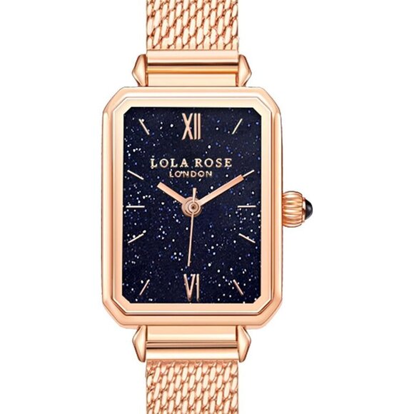 Women Gold Sandstone Watch with Rose Gold Tone Milanese Steel Band - Picture 8 of 8